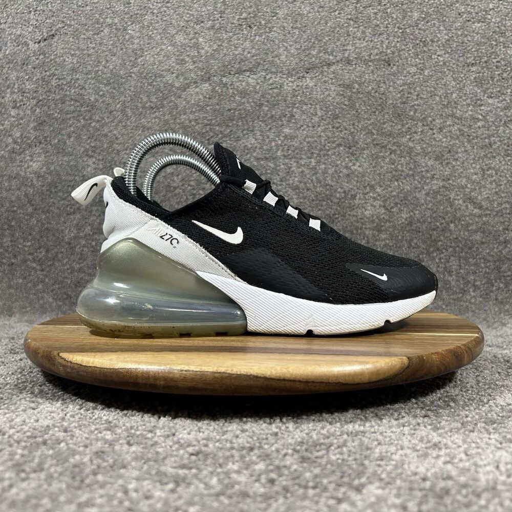 Nike Air Max 270 AH6789-013 Women's Size 6.5 Black White Running Shoes Used